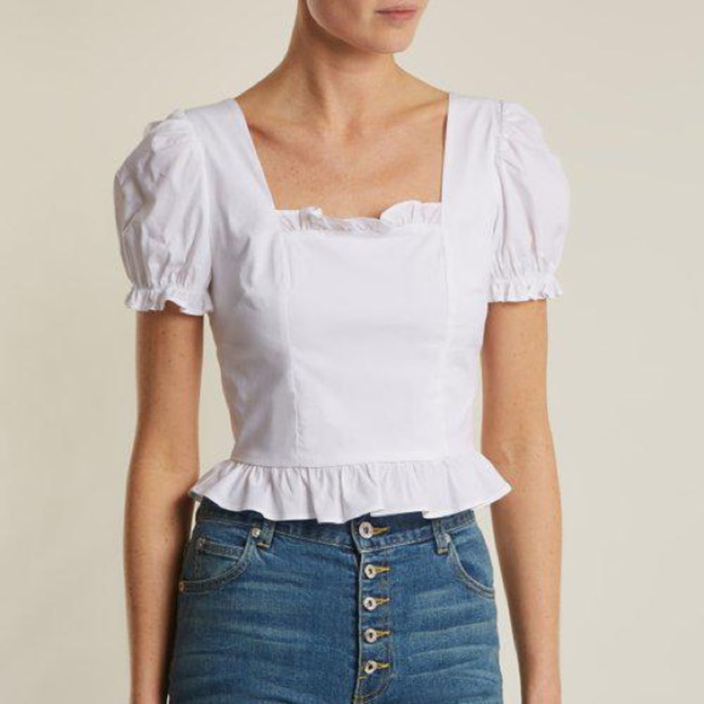 STAUD Ann Puff-Sleeved Top